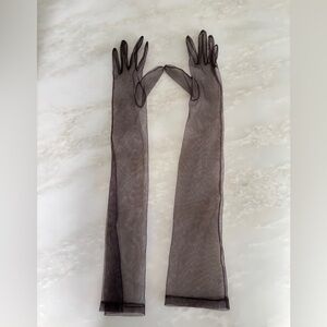Mango Sheer Brown Long Gloves